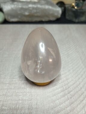 #61 Natural Rose Quartz Egg Carving | 2.5" Polished Crystal Palm Stone